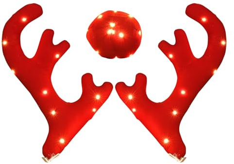 Auto Geweihe Festliche Weihnachtsdekoration Mit Beleuchtetem Geweih-Set