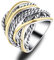 Mytys Gold Silber Personalisiert klingelt für Frauen-Draht miteinander verflochtenen Design Rosegold Band Ring