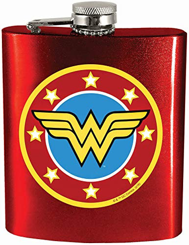 Spoontiques 15640 Wonder Woman Hip Flask, 7 Ounces, Red