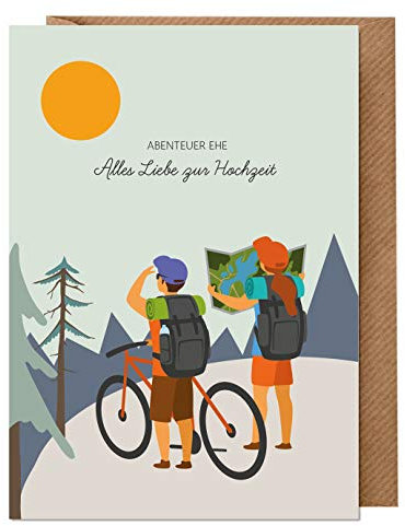dabelino Karte Alles Liebe zur Hochzeit: Abenteuer Ehe (Glückwunschkarte, Grußkarte, Recycling-Papier)