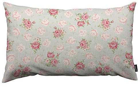 HOSNYE Rose Throw Kissenbezug Elegance mit Shabby Chic Rosen Blumen im Vintage Stil Leinen Stoff für Couch Bett Sofa Auto Taille Kissenbezug 12 x 20 Zoll Kissenbezug