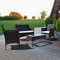 bigzzia Gartenmöbel Set Rattan, Lounge Gartenmöbel Set Polyrattan Balkonmöbel Kleiner Balkon Wetterfest Sitzlounge Für 4-5 Personen