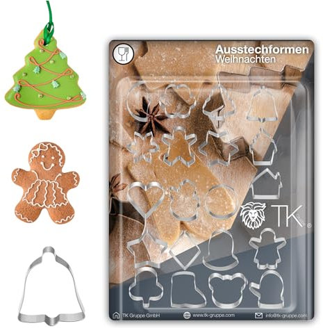 60er Ausstechform Set - für Backen Weihnachten & XMAS - Steckform & Keksausstecher & Plätzchenausstecher & Ausstecher