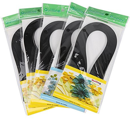 3mm 600 Streifen Quilling Papierstreifen Quilling Papier Origami DIY Papier Quilling Werkzeuge Handarbeit Dekoration für Kinder Erwachsene(schwarz)
