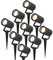 HOFTRONIC - 9er Spikey LED Strahler mit Erdspieß 4 Watt 4000K Schwarz IP64 Wasserdicht Außenlampe für die Beleuchtung von Garten, Terrasse, Pflanzen, Wegen, Teich Außen-Strahler Gartenstrahler