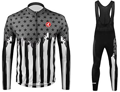 UGLY FROG Hu21D01 Maillot de Cyclisme + Pantalon Homme Manche Longue Tenue Cycliste Rembourrage Équipement Ensemble pour Velo VTT de Sport Respirant Confortable Noir, Blanc, Bleu, Vert, etc.