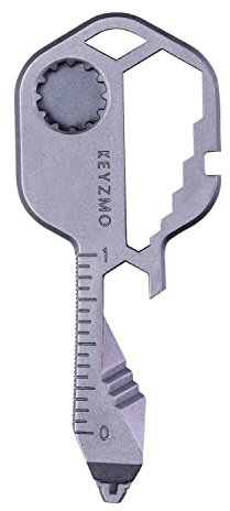 Keyzmo Schlüsselförmiges Taschen-Multiwerkzeug, kleines 16-in-1-ultimatives Universal-Set, hergestellt aus leichtem Edelstahl, TSA-konform