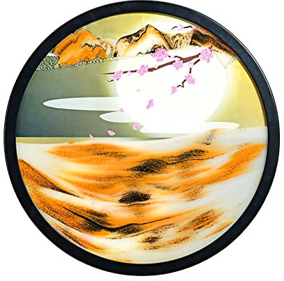Daoyuan Peinture De Sable Qui Coule,Sable Dynamique 3D avec Mouvement Liquide,Sablier Objets De Décoration Tableau De Sable Coulant Mural,Cadre De Sable Flottant pour La Maison/Le Bureau