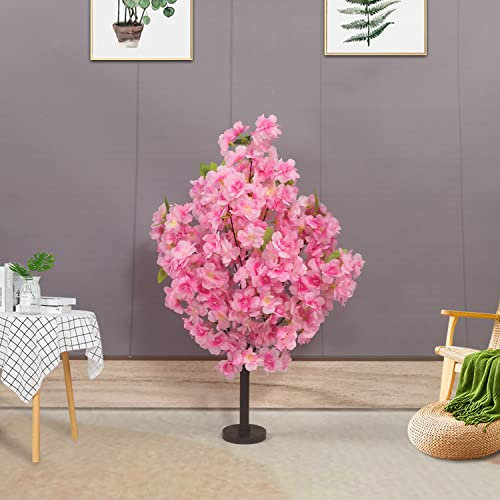 ZMHLHYJY Künstlicher Kirschbaum Kunstpflanze Künstlicher Ttree für drinnen und draußen Wunschbaum Familie Garten Büro Party Hochzeit Hotel (61 cm hoch, Dunkelrosa)