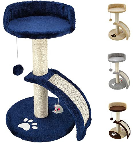 Beltom® Arbre à Chat grattoir griffoir grimpeur Aire de Jeux animalerie Chats 54 cm - Bleu