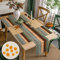 Tischläufer Türkis und Tischsets 4er Set Blau Grün und Braun Hölzern Streifen Tischdecke Abwaschbar Polyester Tischdeko Outdoor Wetterfest Tischläufer Platzsets Set für Drinnen und Draußen 40x140cm