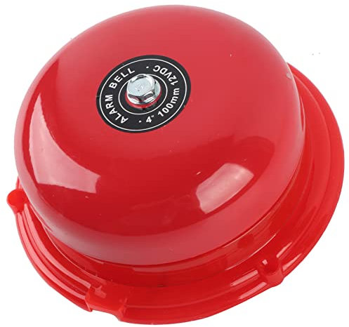 100dB Feuerglocke, 4 Zoll Metall Brandschutz Interner Schlag Typ Elektrische Glocke Sicherheitsglocke Läutewerk Brandschutz Türklingel Feueralarm Glocke für Schule Feueralarm Notev (12V)