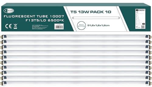 CLAR- T5 Röhre, Leuchtstoffröhre T5 13W, 51,6 x 1,6cm (13W Pack 10)