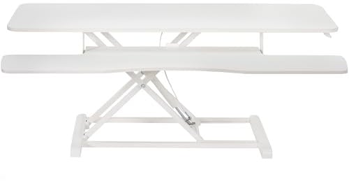 VIVO Desk Converter, K Series, Height Adjustable Sit to Stand Riser, Dual Monitor and Laptop Workstation with Wide Keyboard Tray