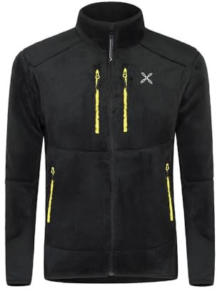 MONTURA - Maglia Uomo Full Zip Polartec Nordic Fleece - Nero Giallo-XL