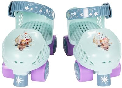 Disney Frozen - Patines infantiles con rodilleras y coderas, diseño de tamaño ajustable para pies en crecimiento