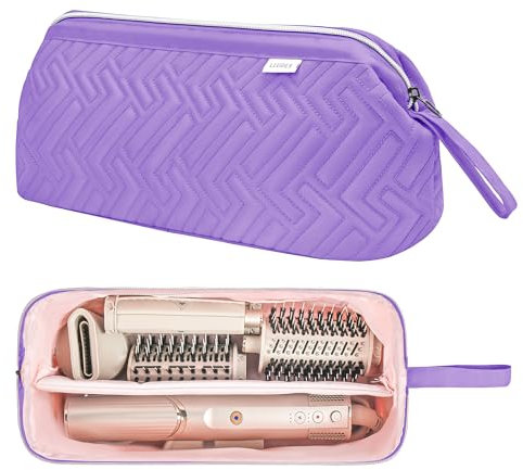 Leudes Hair Tools Travel Bag for Shark Flexstyle Carrying Case Portable Shark Hair Air Wrap Dryer Case Waterproof Dustproof Flat Curling Iron Travel Organizer (Purple)