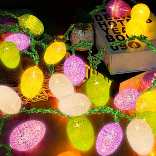 TaimeiMao Ostern Lichterketten, 1.5M Ostereier Lampen, Ostern Dekorative Lichter, Osterei ostern Lichter, Eier Lichterketten, LED Eier lichter, Easter lichterketten