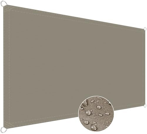 Sonnensegel 6 x 7.5 m Sonnenschutz 98% UV Schutz, Reißfest Wetterfest Sonnenschutznetz Wasserdicht mit D-Ring Und Kordel für Garten,Gewächshaus,Blumen,Pflanzen, Taupe