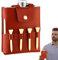 Golf-Flachmann-Schutzhülle, Golf-Flachmann-Hülle – Gürteltasche für Flachmann aus PU-Leder mit mehreren Steckplätzen, Aufbewahrungstasche, Golftasche, klassisches rutschfestes Design