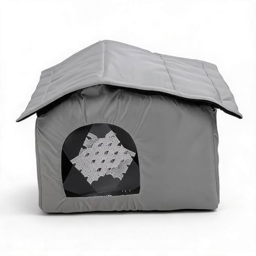 Sxhlseller Haustier Kühlhaus, Hunde Kühlhaus mit Klimaanlage, Eisbeuteln, Bissfestem Oxford Stoff, 360 Grad umfassende Kühlung, Klimaanlage, Haus für Katzen und Hunde (Groß)