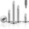 HXJDAM 110 Pcs Vis Autoforeuse Metal 4,8x38MM Vis Autoforeuse Inox 410 vis autoforeuse inox, de Perçage - Rapides pour Bois, Tôle & Plastique