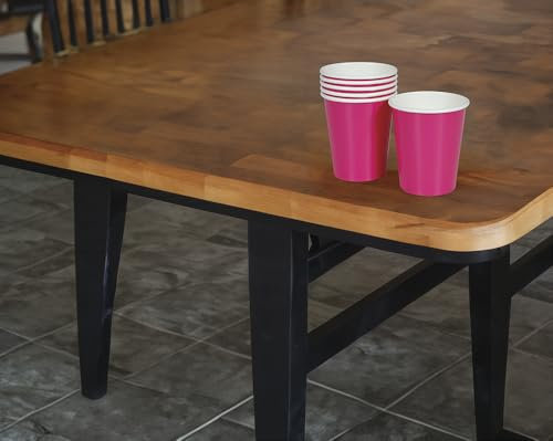 FIESTAS GUIRCA | 6 Gobelets Jetables (240 ml) (9 cm) - Décoration de Table pour Fêtes et Graduations - Idéal pour Célébrations d'Été et Événements Tropicaux - Fuchsia