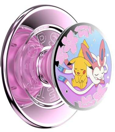PopSockets runder Telefongriff kompatibel mit MagSafe, Adapterring im Lieferumfang enthalten, Telefonhalter, kabelloses Laden kompatibel, Pokemon Fairy Type - Sakura Dreams