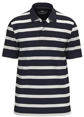 FYNCH-HATTON Herren - Klassisches Poloshirt aus Baumwolle mit Streifeb, Navy, 3XL