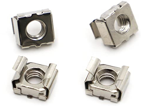 Käfigmuttern, schwimmende Mutter, 304 Edelstahl Farbe Verzinkung Quartett Schwimmende Mutter Kassette Elastisches Gehäuse Karte Käfigmuttern 5 stücke(Nickel plated,M8)