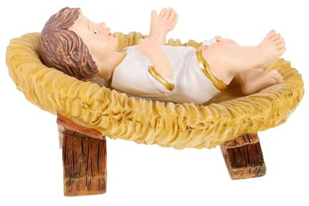 SWOOMEY Kunstharz Jesuskind Skulptur Für Weihnachten Handgefertigte Religiöse Statue Dekoratives Ornament Für Schreibtisch Oder Heimdekoration