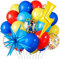 Bunte Luftballons Geburtstag, 27 Stück Helium Luftballons Voller Energie, Rot Blau Gelb Party Luftballons Explosions Stern Blitz Folienballon Bunt Latexballons für Partydekorationen
