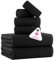 Casa Copenhagen Wave Textured 6-teiliges Handtuch Set - Schwarz, 550 g/m², 2 Bade, 2 Hand, 2 Waschlappen Handtüchern Baumwolle Rau und zäh Einsatz Geschenkset für Badezimmer