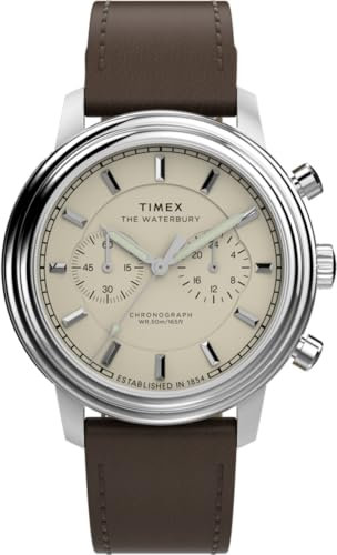 Timex Reloj Cronógrafo para para Hombre de Cuarzo con Correa en Cuero TW2Y23500