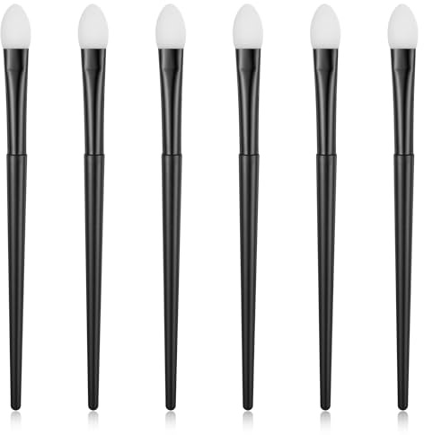 Molain Lot de 6 pinceaux de maquillage en silicone pour fard à paupières, pinceaux de fard à paupières, pinceaux de maquillage professionnels pour crème liquide, fard à paupières, application de crème