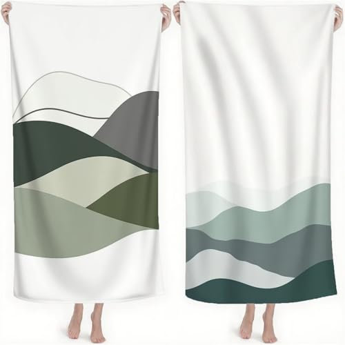 Strandtuch XXL, Microfaser Handtuch Groß 90x180 cm Stranddecke Sandfrei Reisehandtuch Schnelltrocknen Badetuch Sporthandtuch für Damen Herren Reise Urlaub Sauna Summer Strand Must Haves Beige S-219