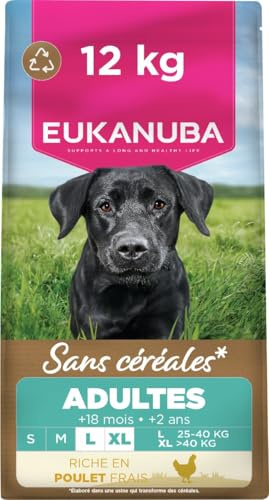 Eukanuba Grain Free Fresh Chicken - Complete Dry Dog Food - For Adult Large & Giant Breed Dogs 12KG