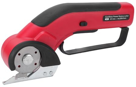 Depisuta Schnurlose Elektrische Schere, Wiederaufladbarer Rollschneider mit 320 U/min, LED-Frontlicht, Selbstschärfender Kastenschneider für Teppich, Karton, Stoff, Leder