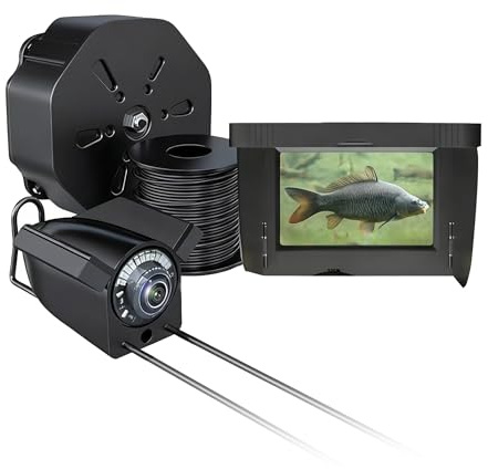 Unterwasserkamera fürs Angeln mit 4.3 IPS Display & 30m Kabel, Angelkamera mit Nachtsicht, Weitwinkel Video-Kamera für Meeresangeln, Flussangeln & Eisfischen