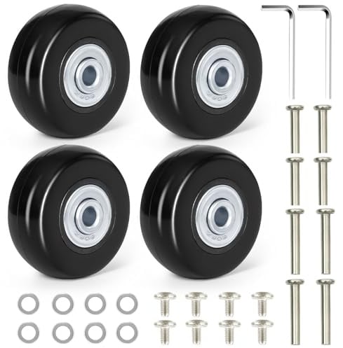 4 Stück Gepäck Ersatzräder Gummi Ersatz Räder Koffer Ersatzräder Gepäckkoffer Rad Gummi-Lenkrollen Kofferrollen Ersatzrollen Universal Gepäck Ersat Wheel Ersatz Rollen für Koffer Gepäck (50mm x 18mm)