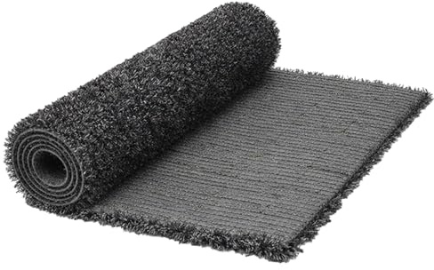 Internethandel Pfordt Kunstrasen Hochflor Star Anthrazit 300x200 cm, 25 mm | dichte Struktur mit angenehmem Laufgefühl, Ablauflöchern und 27 mm Gesamthöhe für Balkon, Terrasse, Garten und Wintergarten