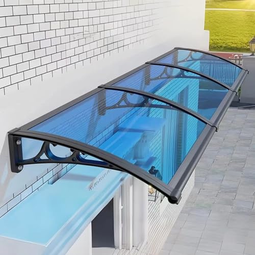 Wetsfgdg Marquesina Exterior para Puertas y Ventanas de Policarbonato – Tejadillo Resistente al Sol y Lluvia con Soportes de Aluminio – Protección UV para Entrada,Jardín o Terraza(60 * 230cm) O