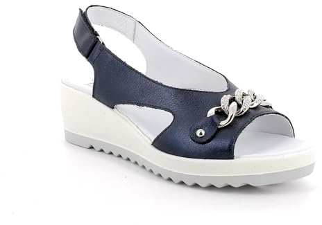 ENVAL SOFT 1282822 Damen-Sandale mit Keilabsatz, blau, 38 EU