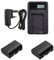 Battery Charger and 2x Battery for Canon EOS 5D Mark II, EOS 5D Mark III, EOS 5D Mark IV, 5DS, 5DS R, 60D, 60Da, 6D, 6D Mark II, 70D, 7D, 7D Mark II, 80D, 90D, EOS R, EOS R5 C, EOS R7, EOS Ra Camera