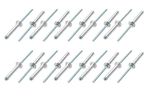 sourcing map 20Stk.Aluminum/Stahl Offenes Ende Blind Nieten 4mm x 25mm