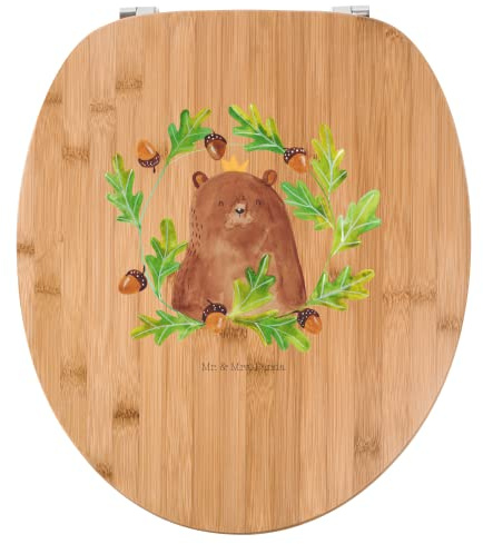 Mr. & Mrs. Panda Motiv WC Sitz Bär König - Geschenk, Toilette, Klodeckel, Vater, Papa Bär, Toilettendeckel, Teddy, Klobrille, WC-Sitz, Teddybär