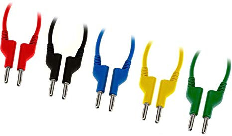 Edelstahlmarkenshop Messleitung Prüfkabel 4mm, 60 Varianten wählbar, 5x Farben, 4 Längen (0,5m, Gelb Banane-Banane)