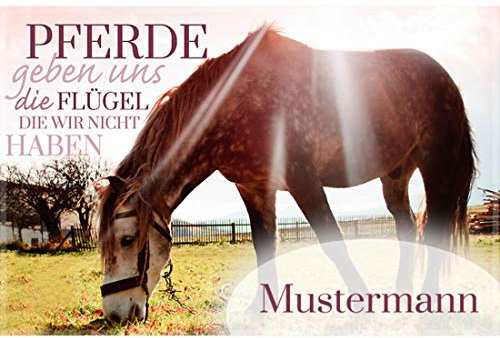 Manutextur Fußmatte mit Namen - Motiv Pferd - viele Motive - Schmutzfangmatte personalisiert - Größe 50x80 cm - persönliches & individuelles Geschenk