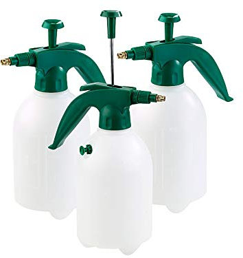 PEARL Pumpflasche Garten: 3er-Set Pump-Drucksprüher mit Messingdüse und Sicherheitsventil, 1,5 l (Sprüh Pumpflasche, Druckpumpflaschen, Abzieher)