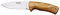 Joker Cuchillo Bushcraft Corzo CO25, cachas de Madera de Olivo, Hoja de 10 cm MOVA, Funda de Cuero Color marrón, Herramienta de Pesca, Caza, Camping y Senderismo